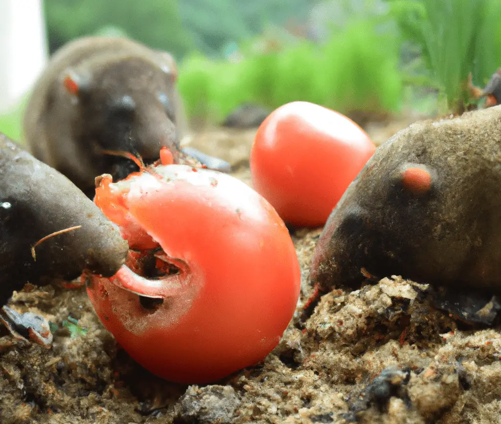 Moles Eating Tomatoes