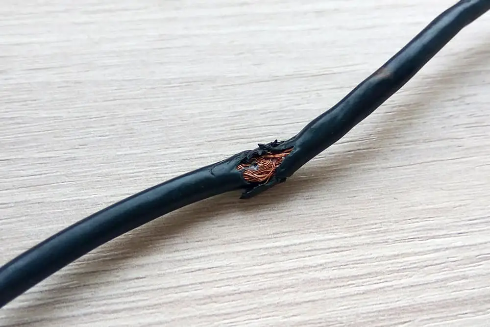 Damaged Electric Wire Cord
